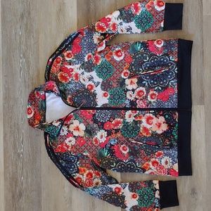 Princess Cruises Multicolor Paisley Floral Psychedelic Print Jacket Size XL